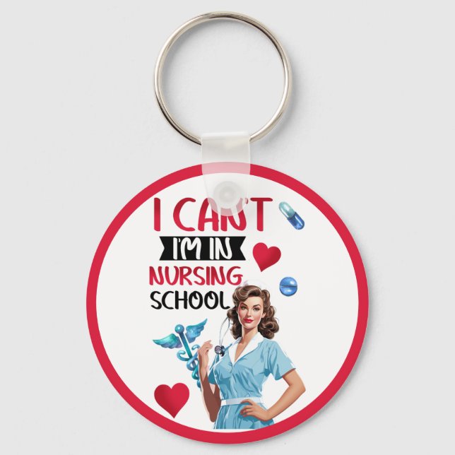 Pinup för akut nostalgi i sjuksköterskeskolor nyckelring (Framsida)