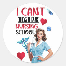 Pinup för akut nostalgi i sjuksköterskeskolor runt klistermärke