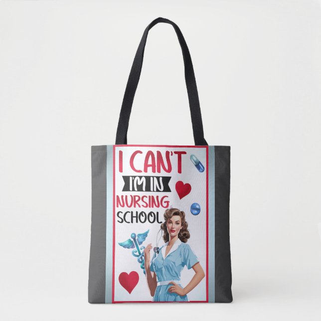 Pinup för akut nostalgi i sjuksköterskeskolor tygkasse (Framsida)