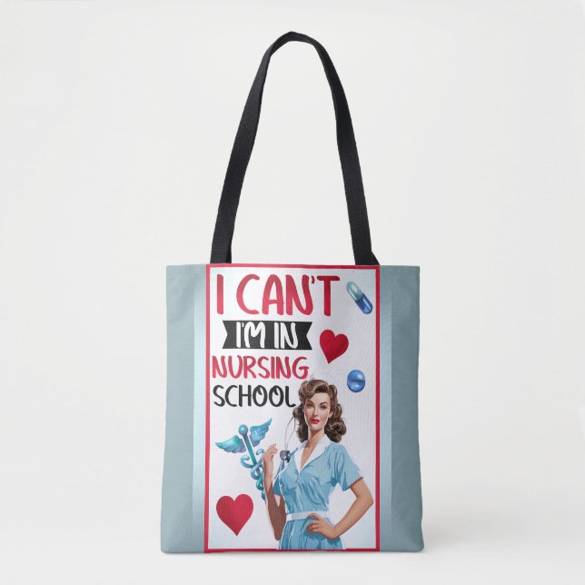 Pinup för akut nostalgi i sjuksköterskeskolor tygkasse (Framsida)