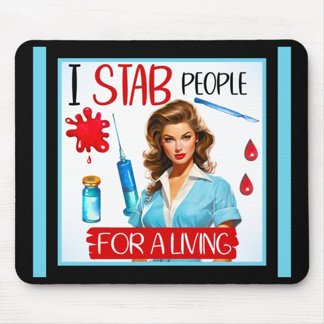 Pinup för akut nostalgisk sjuksköterska för ett li musmatta (Framsidan)