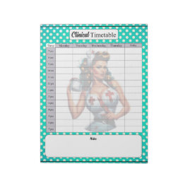 Pinup för välsignad sjuksköterska _ Klinisk tidtab Anteckningsblock
