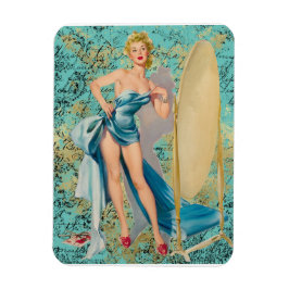 Pinup Girl i Spegel Magnet
