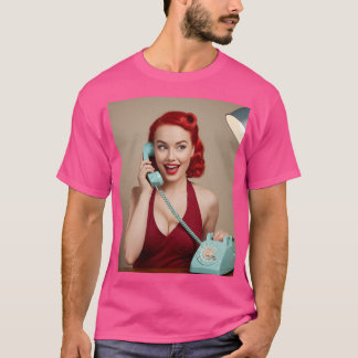 Pinup Girl på Mobil T-Shirt