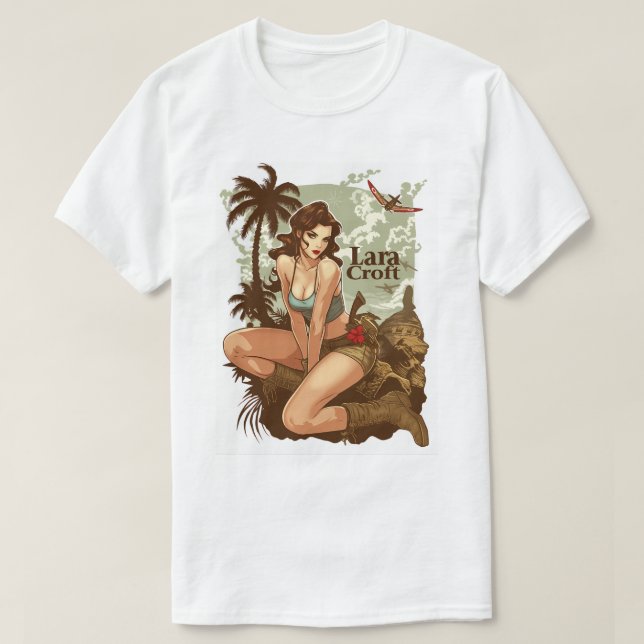 Pinup Lara Croft 188 T Shirt (Design framsida)