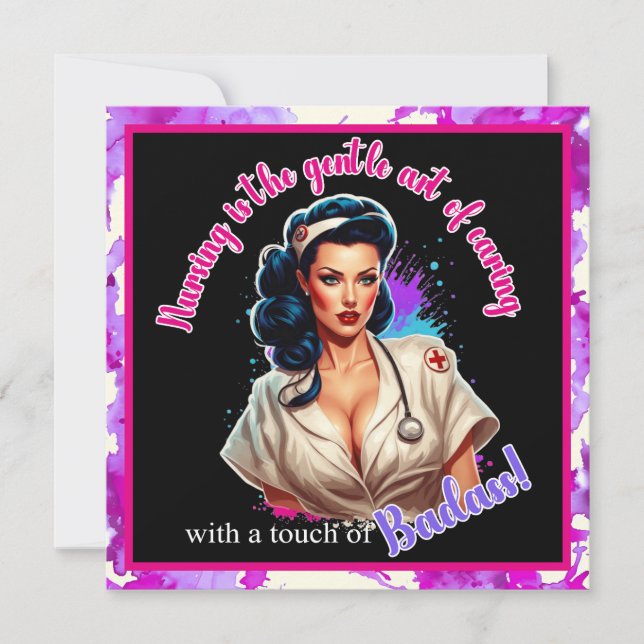 Pinup_ Nurse Badass Julkort (Framsida)