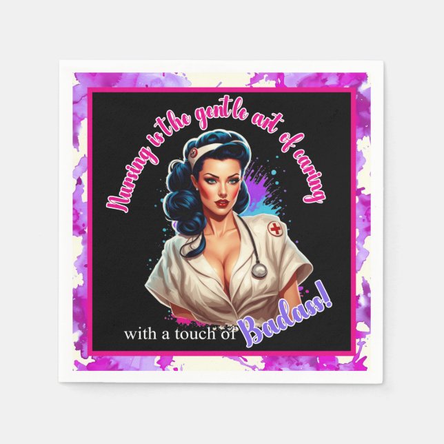 Pinup_ Nurse Badass Pappersservett (Framsidan)
