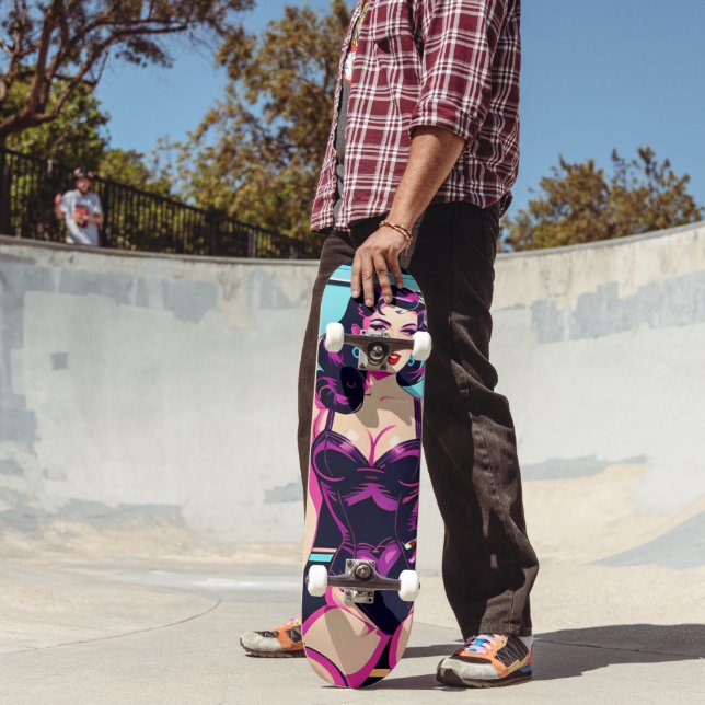 Pinup Pop Grafik Mini Skateboard Bräda 18,5 Cm (Utomhus 2)