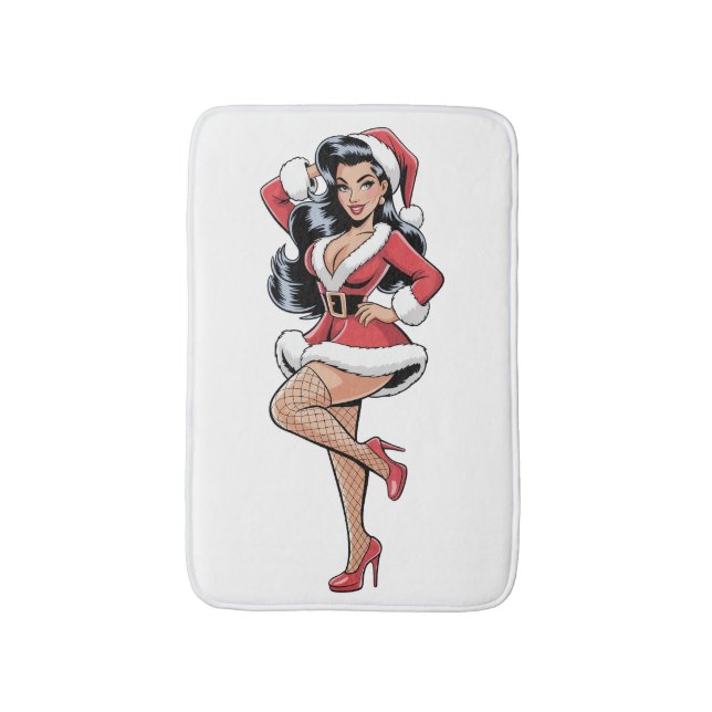 Pinup Santa Babe Badrumsmatta (Framsidan (Vertikal))