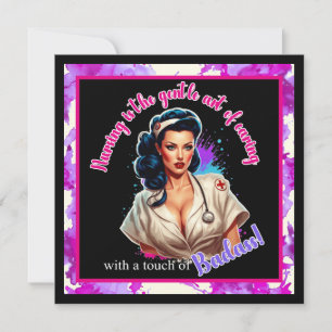 Pinup_ Sjuksköterska Badass Julkort