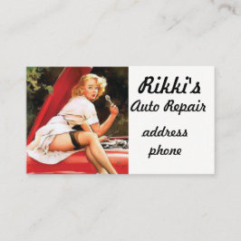 Pinupbilen reparerar visitkort