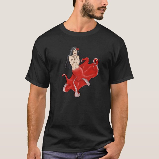 Pinupbläckfisksjöjungfru Cecaelia T-shirt (Framsida)