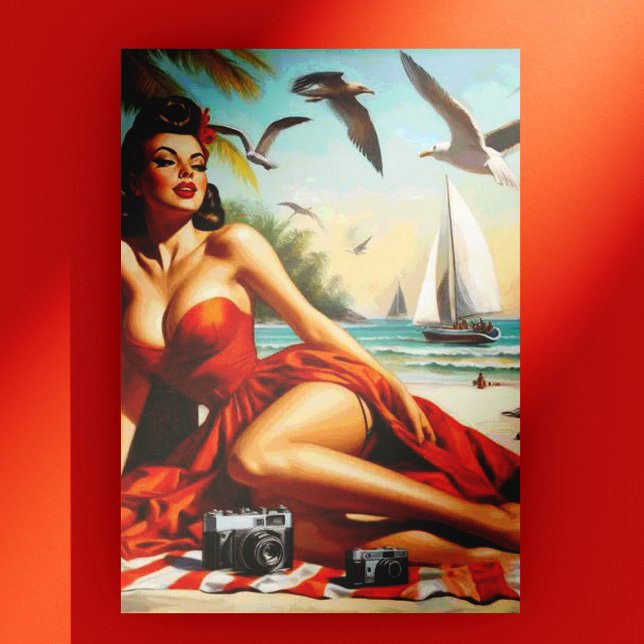 Pinupet Classic Vintage Beauty Vykort (Skapare uppladdad)