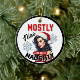 Pinupet Cute Ibland Naughty Retro-jul Julgransprydnad Keramik