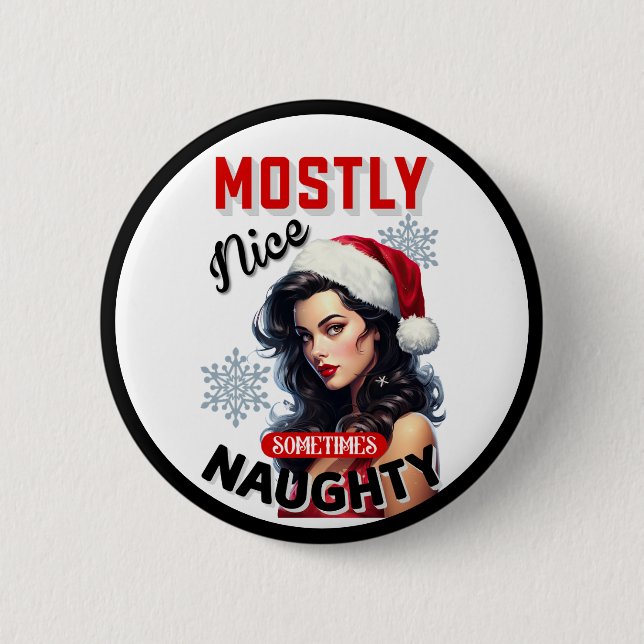 Pinupet Cute Ibland Naughty Retro-jul Knapp (Framsida)