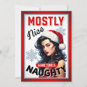 Pinupet Cute Ibland Naughty Retro-jul Tack Kort