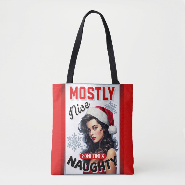 Pinupet Cute Ibland Naughty Retro-jul Tygkasse (Framsida)