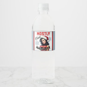 Pinupet Cute Ibland Naughty Retro-jul Vattenflaskor Etikett