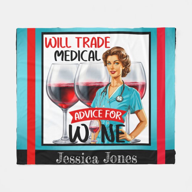 Pinupet Cute Nostalgic Nurse kommer att vara en ha Fleecefilt (Framsidan (Horisontell))