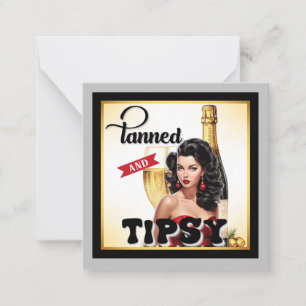 Pinupet Cute Tkonserverad och Tipsy Anteckningskort