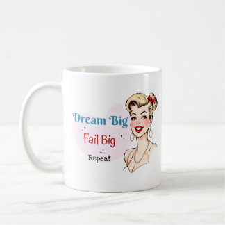 Pinupet Dream Big Demotivational Funny Retro Kaffemugg