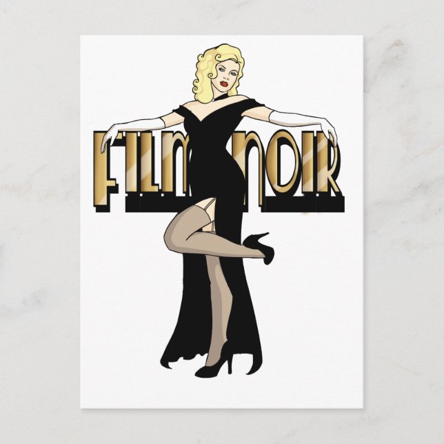 Pinupet Film Noir Silver Skärm Vykort (Framsida)