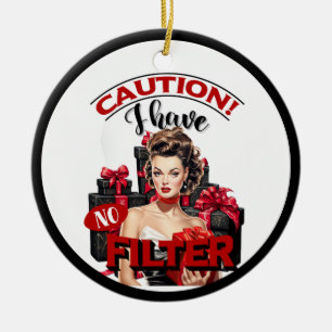 Pinupet Retro-julnummer, filter Julgransprydnad Keramik