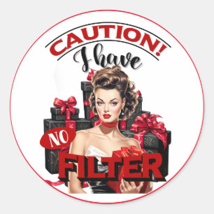 Pinupet Retro-julnummer, filter Runt Klistermärke