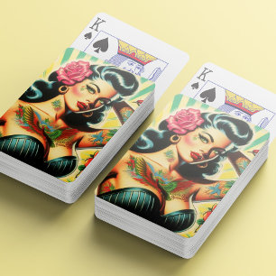 Pinupet Retro Old school Tattoo Casinokort