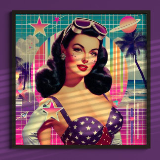Pinupet Retrowave Cute Poster