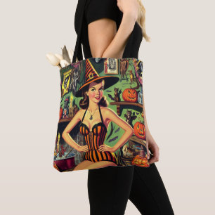 Pinupet vintage Halloween Cute Witch Tygkasse