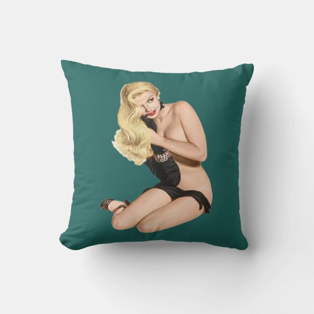 Pinupflicka som ha på sig ingenting utom svart kudde (Framsida)