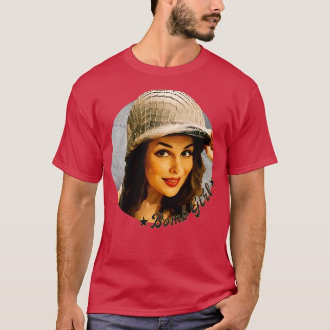 Pinuppa flicka från WW2 40-talet T Shirt (Framsida)