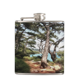 Pinus pinea Gräs Träd Forest Painting Fickplunta