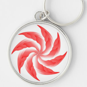 PINWHEEL FLOWER RUND SILVERFÄRGAD NYCKELRING