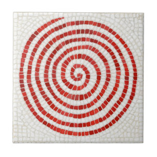 PINWHEEL MOSAIC 4,25-tums keramiskt plattor i kvad Kakelplatta