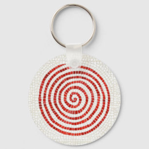 PINWHEEL MOSAIC Metall Circle Keychain Nyckelring