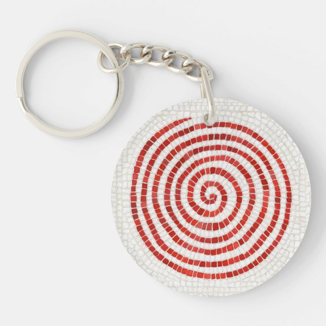 PINWHEEL MOSAIC Round Acrylic Keychain (Framsidan)