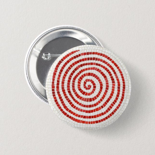 PINWHEEL MOSAIC Round Button Knapp (Framsida & baksida)
