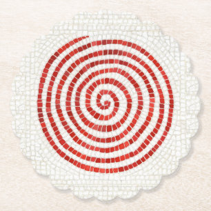 PINWHEEL MOSAIC Scalloped Round Papper Underlägg