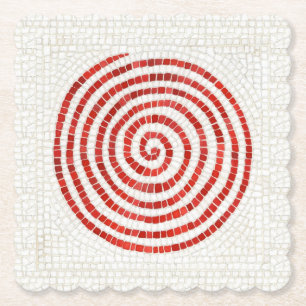 PINWHEEL MOSAIC Scalloped Square Papper Underlägg