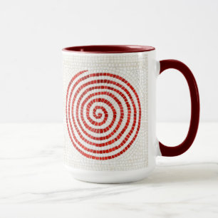 PINWHEEL MOSAIC Tall Maroon Combo Mugg