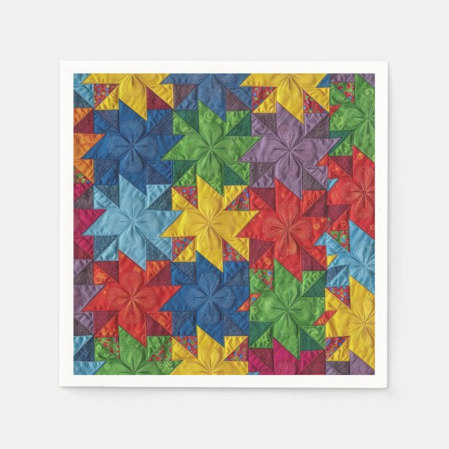 Pinwheel Patchwork Quilt Pattern Pappersservett (Framsidan)