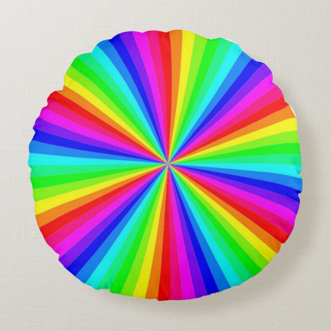 PINWHEEL RAINBOW RUND KUDDE (Framsidan)