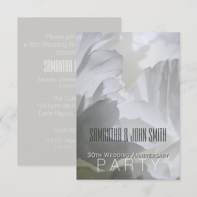 Pion 30-årsjubileum Bröllopsfest Inbjudan 1 (Fram/baksida)