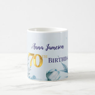 Pion 70-års födelsedagsfest inbjudan kaffemugg