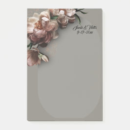 Pion-blommande brevpapper post-it block