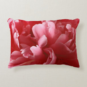 Pion Blommar Macro, Rosa Red. Prydnadskudde