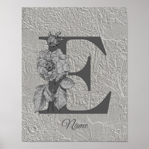Pion Elegant Monogram Initial E Personlig Poster