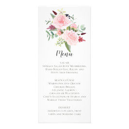 Pion Eukalyptus Grönska Rosa Bakre Bröllopsmeny Reklamkort